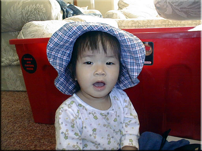 Casey in her hat