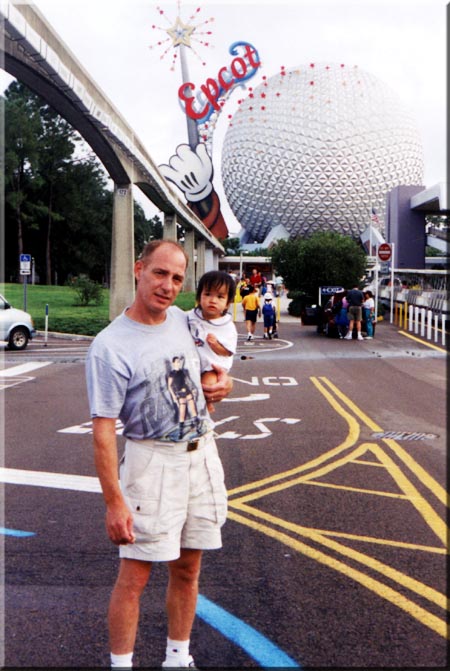 With dad in front of Epcot ball 2001