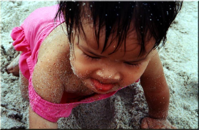 Sand not tasting very good.