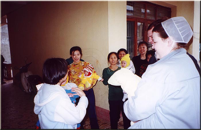 Luke and Heidi getting their babies.